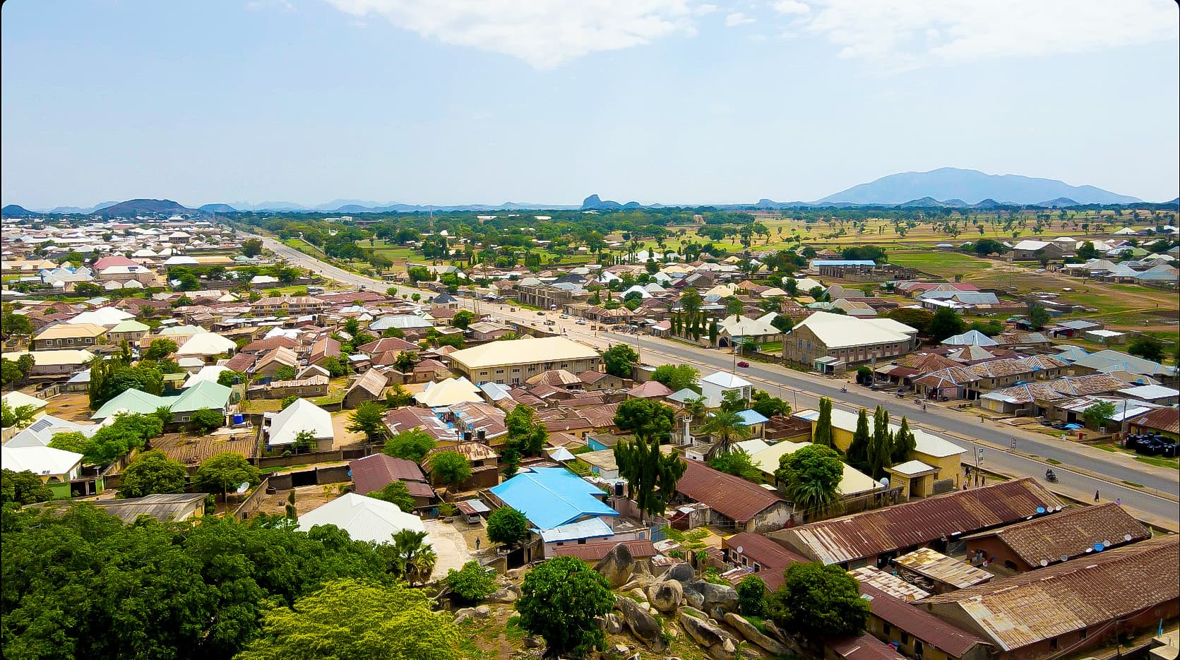 Aerial view of community