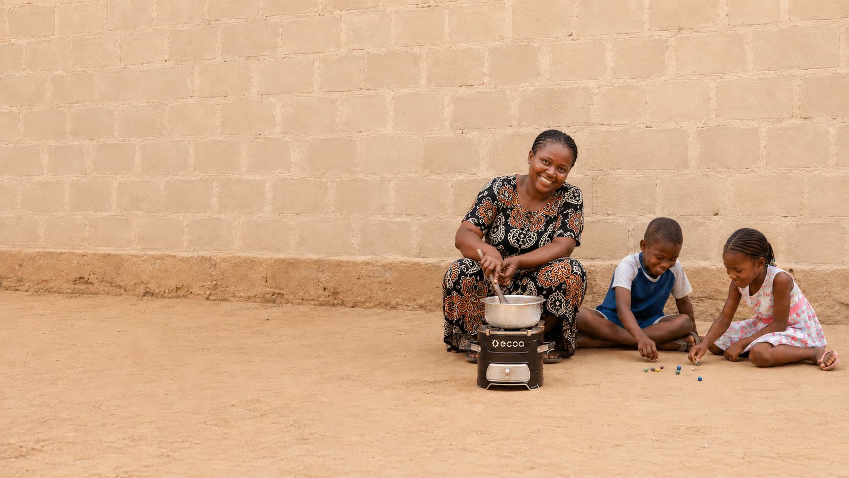 Family using a BURN cookstove
